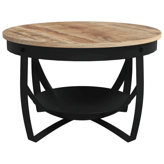 Table basse Ø68x43 cm Bois de manguier brut