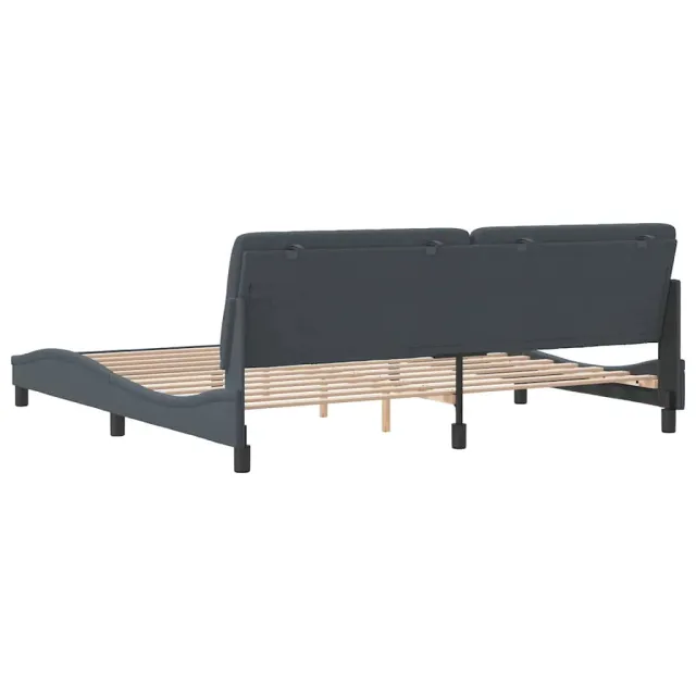 Cadre de lit sans matelas gris foncé 200x200 cm velours