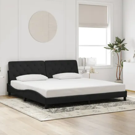 Cadre de lit sans matelas noir 200x200 cm velours