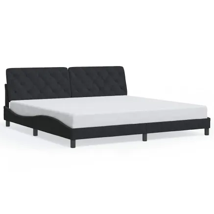 Cadre de lit sans matelas noir 200x200 cm velours 2