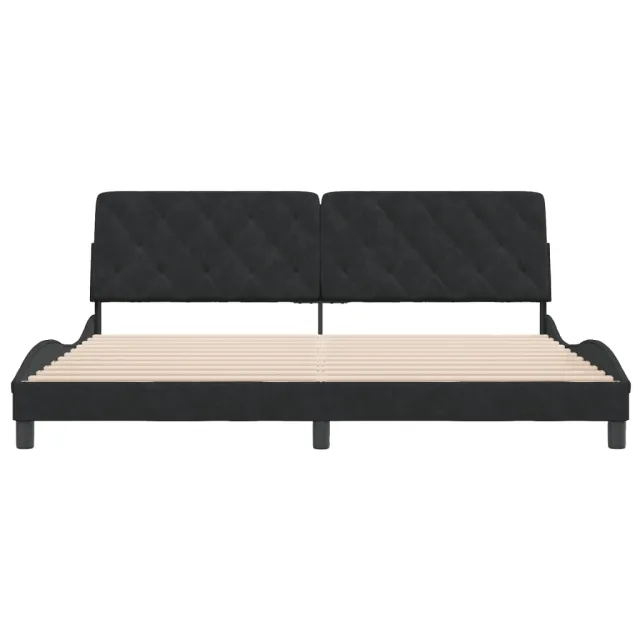 Cadre de lit sans matelas noir 200x200 cm velours