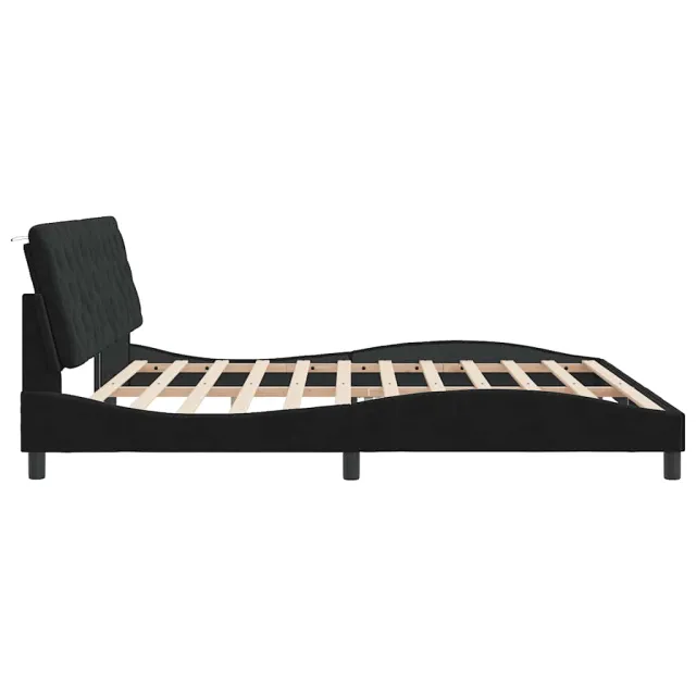 Cadre de lit sans matelas noir 200x200 cm velours