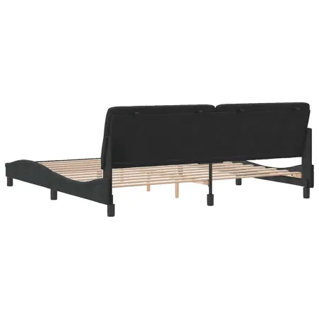 Cadre de lit sans matelas noir 200x200 cm velours