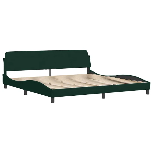 Cadre de lit sans matelas vert foncé 200x200 cm velours