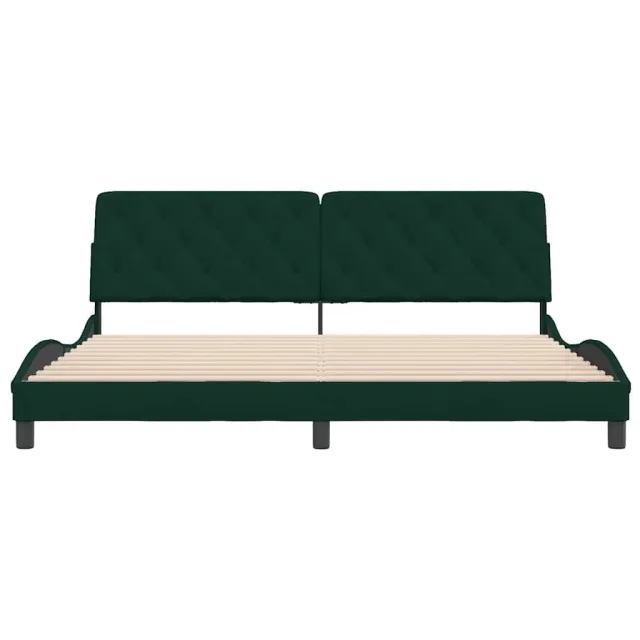 Cadre de lit sans matelas vert foncé 200x200 cm velours