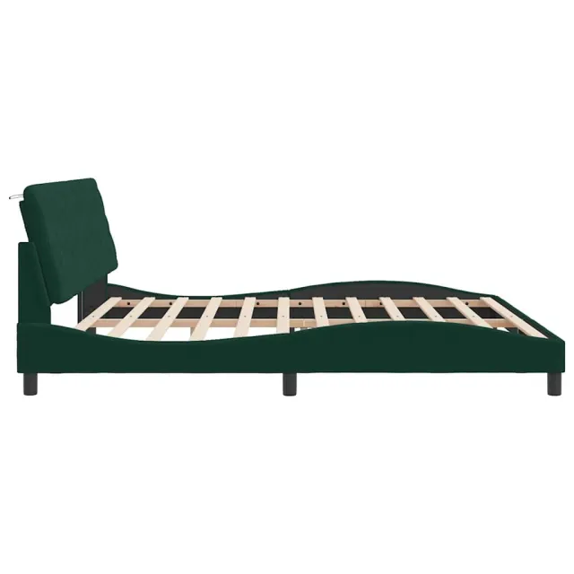 Cadre de lit sans matelas vert foncé 200x200 cm velours