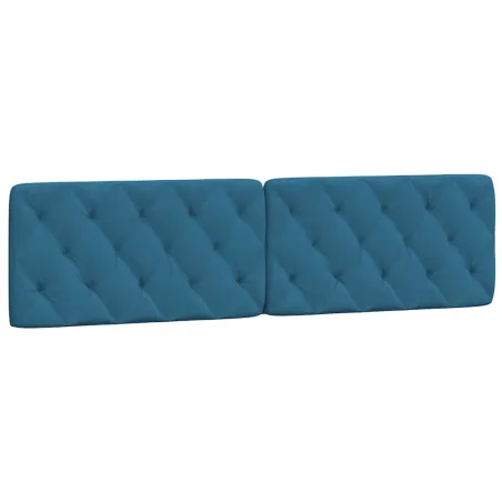 Cadre de lit sans matelas bleu 200x200 cm velours