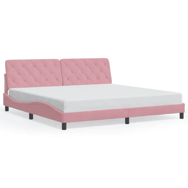Cadre de lit sans matelas rose 200x200 cm velours