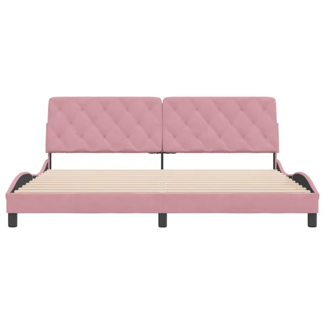 Cadre de lit sans matelas rose 200x200 cm velours