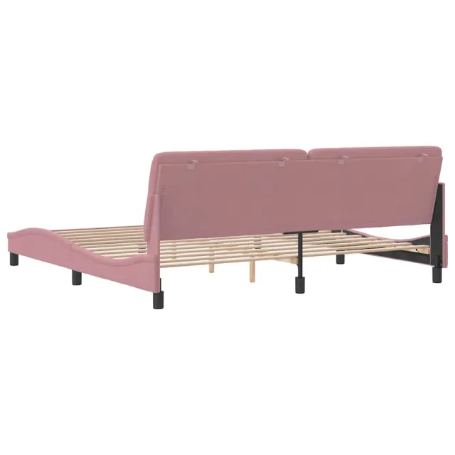 Cadre de lit sans matelas rose 200x200 cm velours