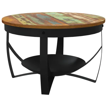 Table basse Ø68x43 cm Bois de récupération massif