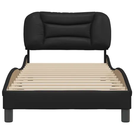 Cadre de lit sans matelas Hvar noir 80x200 cm similicuir