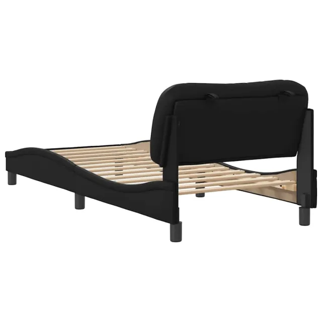 Cadre de lit sans matelas Hvar noir 80x200 cm similicuir