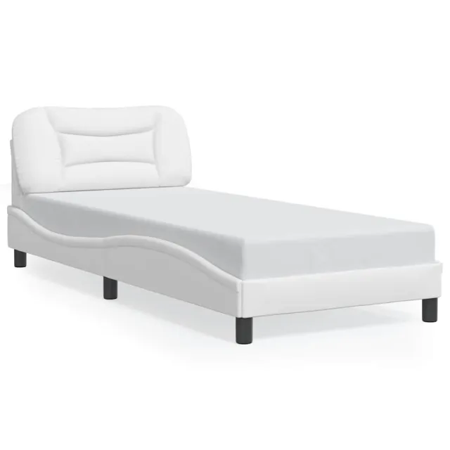 Cadre de lit sans matelas Hvar blanc 80x200 cm similicuir