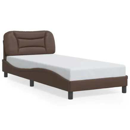Cadre de lit sans matelas Hvar marron 80x200 cm similicuir 2