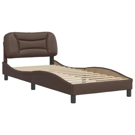 Cadre de lit sans matelas Hvar marron 80x200 cm similicuir