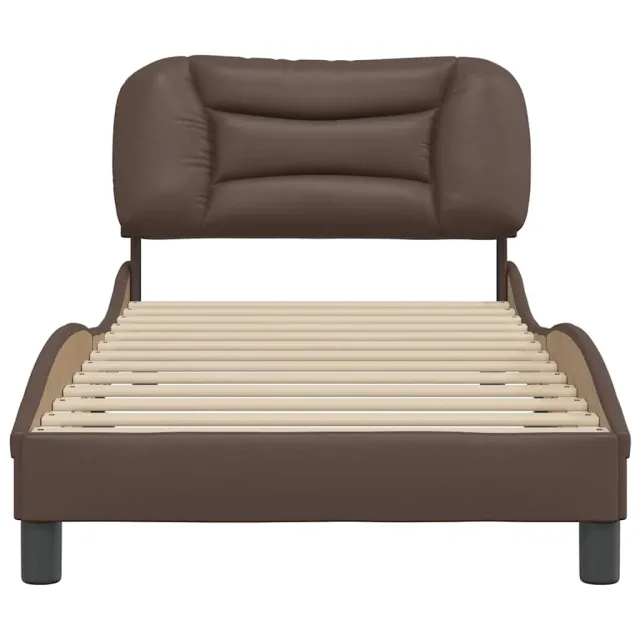Cadre de lit sans matelas Hvar marron 80x200 cm similicuir