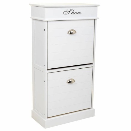 Range-chaussures Alexandra House Living Blanc 28 x 98 x 50 cm 2 tiroir