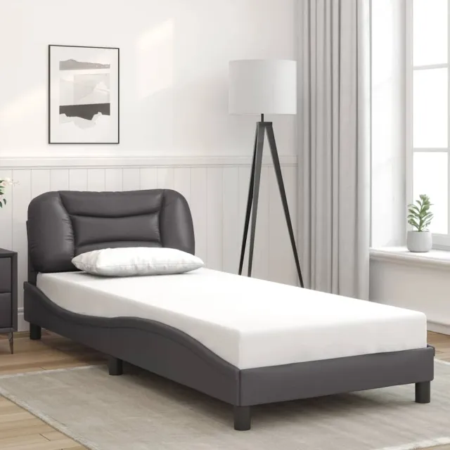 Cadre de lit sans matelas Hvar gris 80x200 cm similicuir