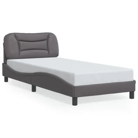Cadre de lit sans matelas Hvar gris 80x200 cm similicuir