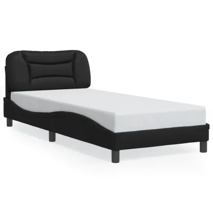 Cadre de lit sans matelas Hvar noir 90x190 cm similicuir 2