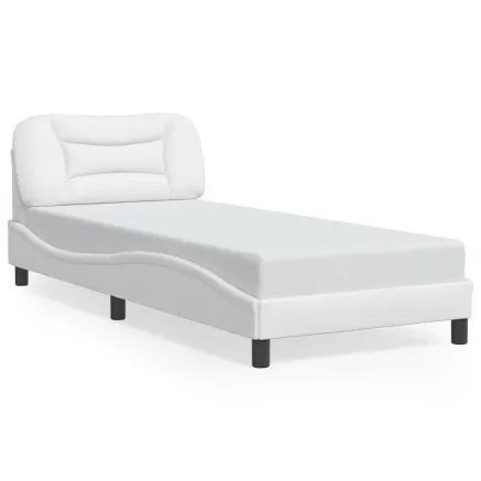 Cadre de lit sans matelas Hvar blanc 90x190 cm similicuir 2