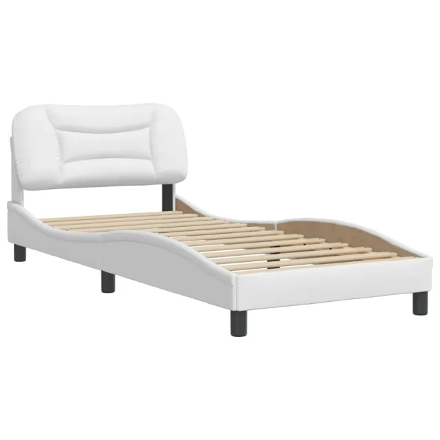 Cadre de lit sans matelas Hvar blanc 90x190 cm similicuir