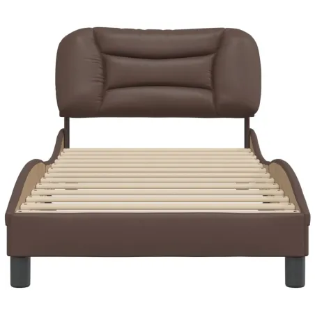 Cadre de lit sans matelas Hvar marron 90x190 cm similicuir
