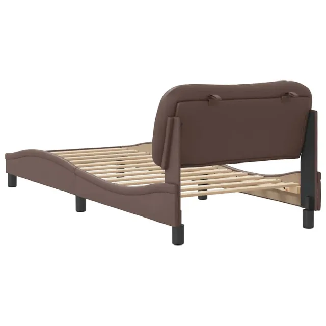 Cadre de lit sans matelas Hvar marron 90x190 cm similicuir