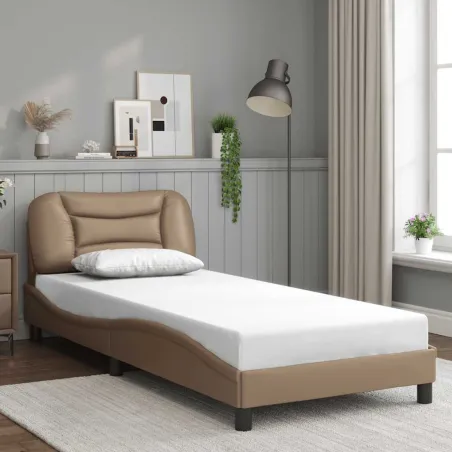 Cadre de lit sans matelas Hvar cappuccino 90x190 cm similicuir