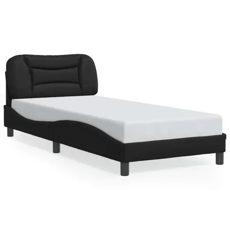 Cadre de lit sans matelas Hvar noir 90x200 cm similicuir