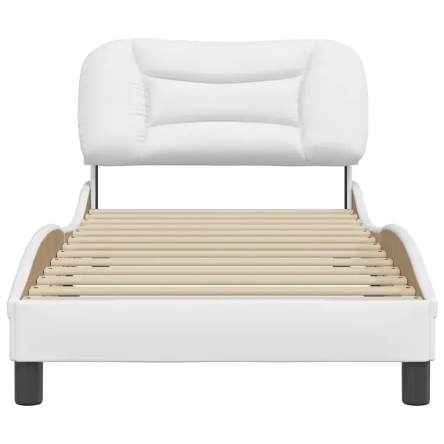 Cadre de lit sans matelas Hvar blanc 90x200 cm similicuir