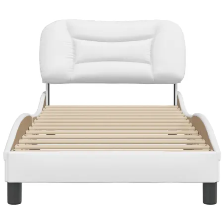 Cadre de lit sans matelas Hvar blanc 90x200 cm similicuir