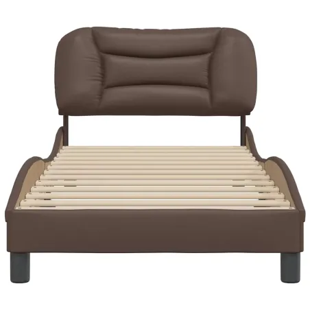 Cadre de lit sans matelas Hvar marron 90x200 cm similicuir