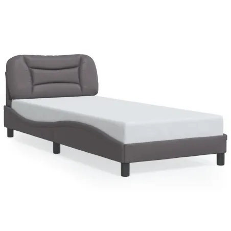 Cadre de lit sans matelas Hvar gris 90x200 cm similicuir
