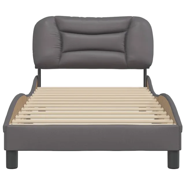 Cadre de lit sans matelas Hvar gris 90x200 cm similicuir