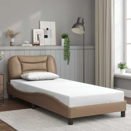 Cadre de lit sans matelas Hvar cappuccino 90x200 cm similicuir