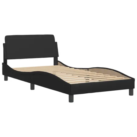 Cadre de lit sans matelas Hvar noir 100x200 cm similicuir