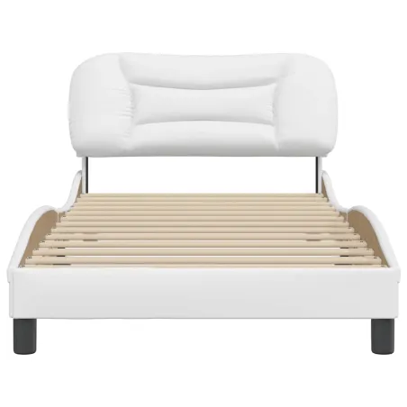 Cadre de lit sans matelas Hvar blanc 100x200 cm similicuir