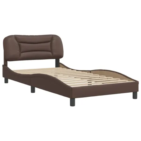 Cadre de lit sans matelas Hvar marron 100x200 cm similicuir