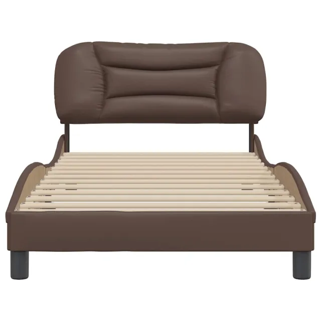 Cadre de lit sans matelas Hvar marron 100x200 cm similicuir