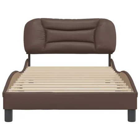 Cadre de lit sans matelas Hvar marron 100x200 cm similicuir