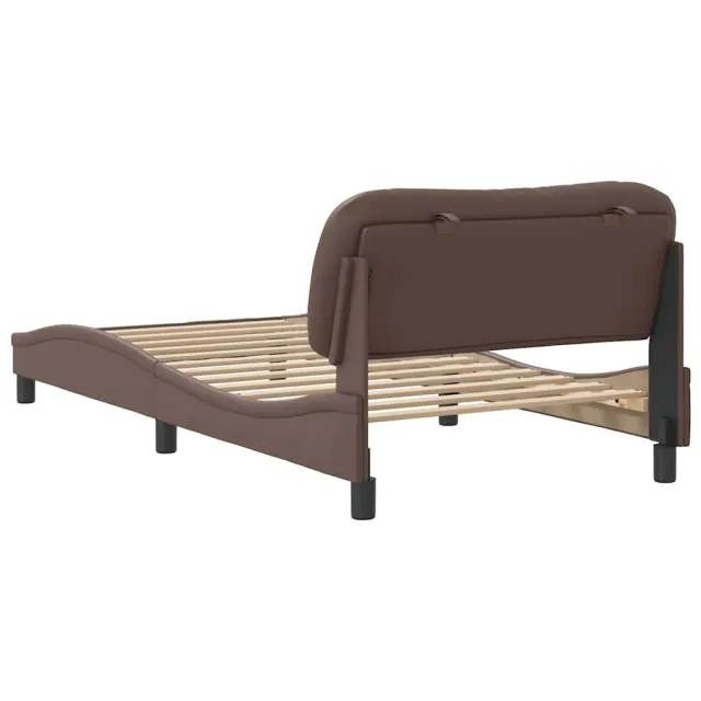 Cadre de lit sans matelas Hvar marron 100x200 cm similicuir
