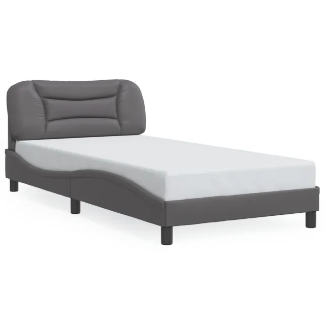 Cadre de lit sans matelas Hvar gris 100x200 cm similicuir