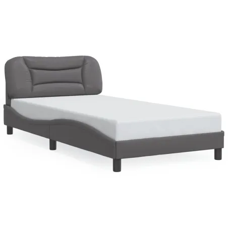 Cadre de lit sans matelas Hvar gris 100x200 cm similicuir