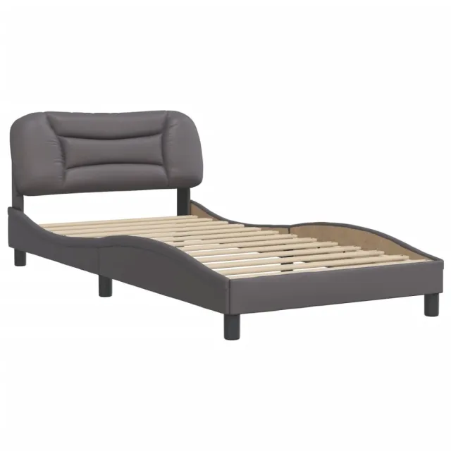 Cadre de lit sans matelas Hvar gris 100x200 cm similicuir