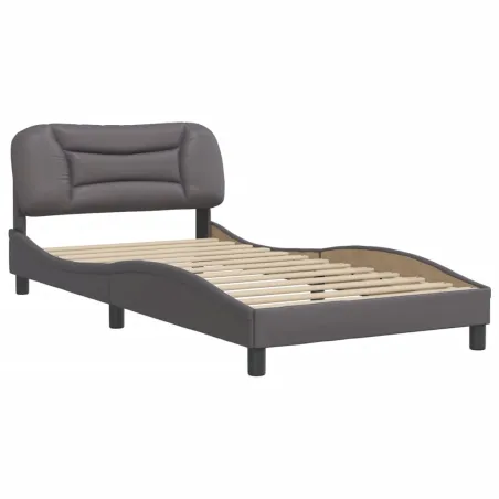 Cadre de lit sans matelas Hvar gris 100x200 cm similicuir