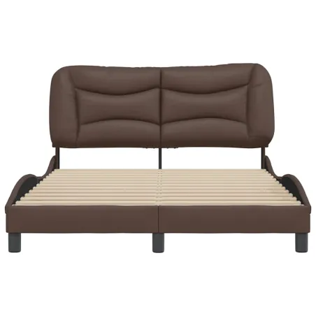 Cadre de lit sans matelas Hvar marron 120x200 cm similicuir