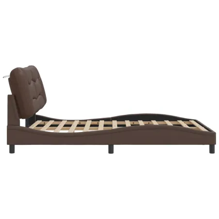 Cadre de lit sans matelas Hvar marron 120x200 cm similicuir