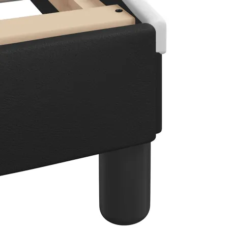 Cadre de lit sans matelas Hvar noir et blanc 120x200 cm similicuir